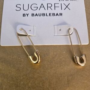 COPY - NWT Bauble Bar Safety Pin Gold Tone Earrings